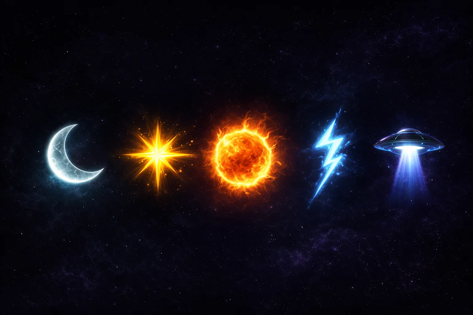 Special fields: Moon, Star, Sun, Lightning, UFO